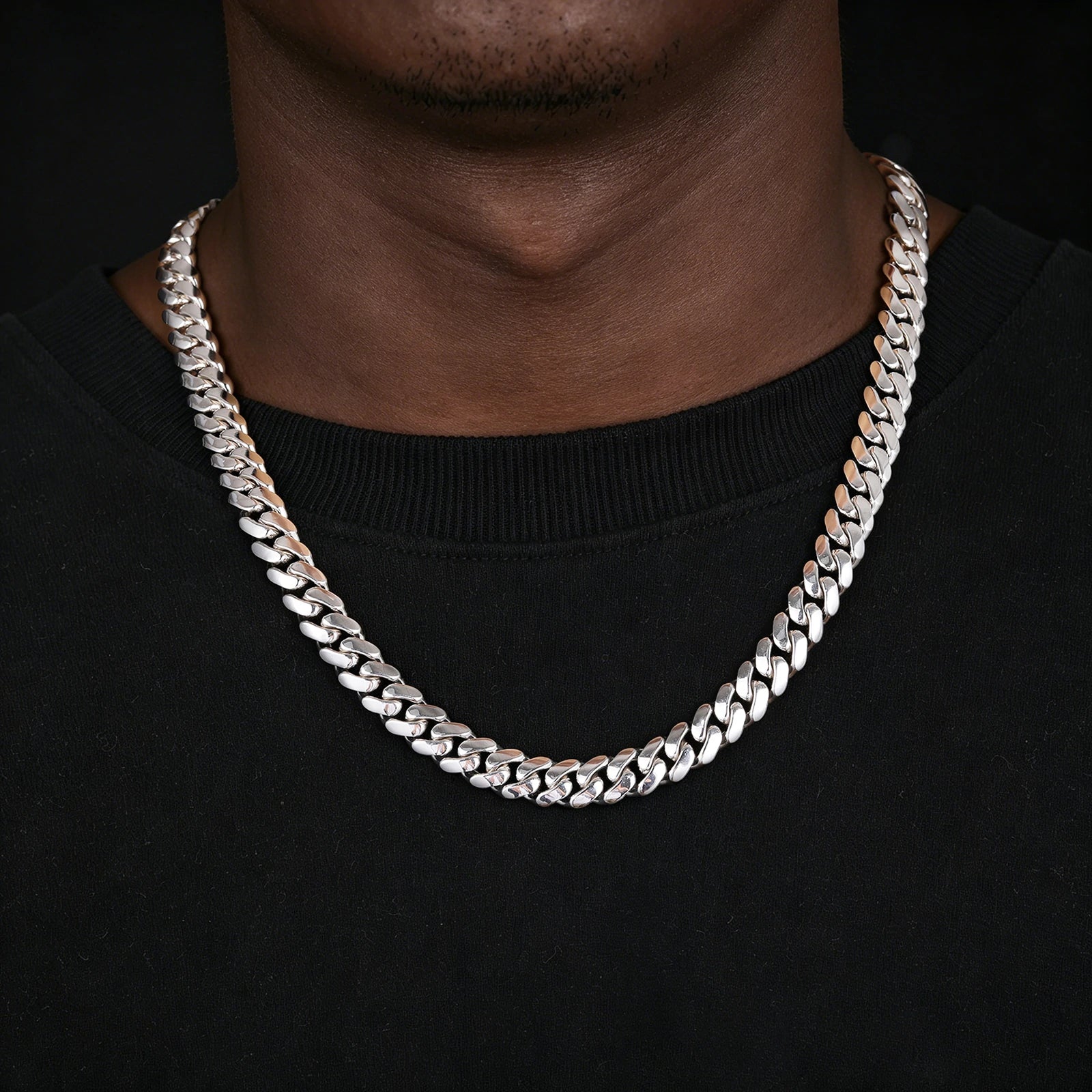 Plain Sleek Lock Miami Cuban Link Chain