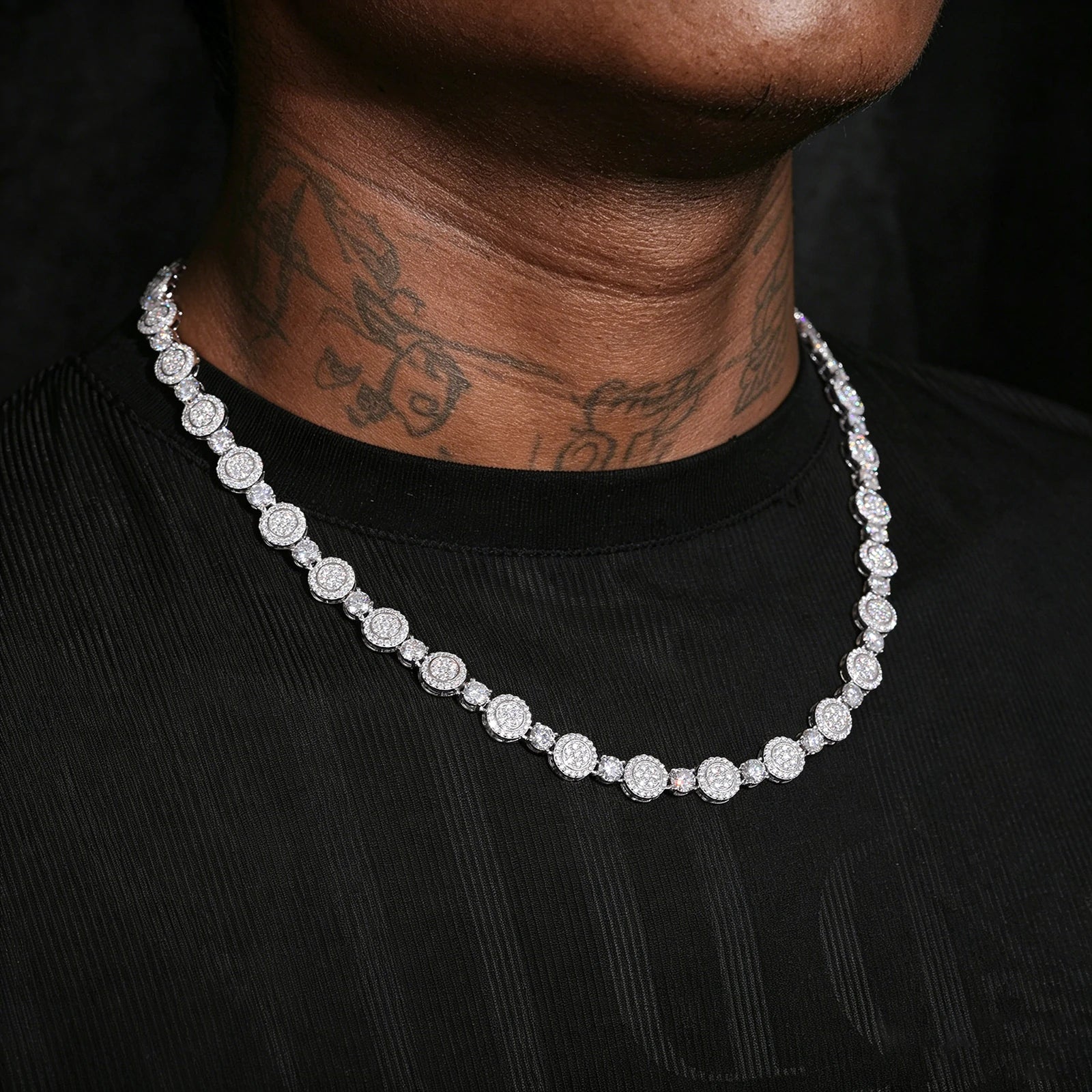 9mm S925 Moissanite Coin Tennis Chain