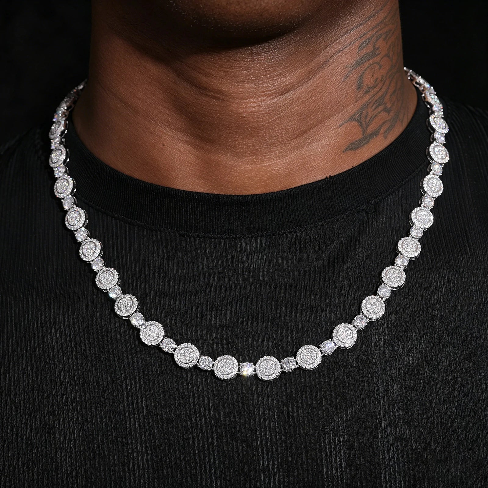9mm S925 Moissanite Coin Tennis Chain
