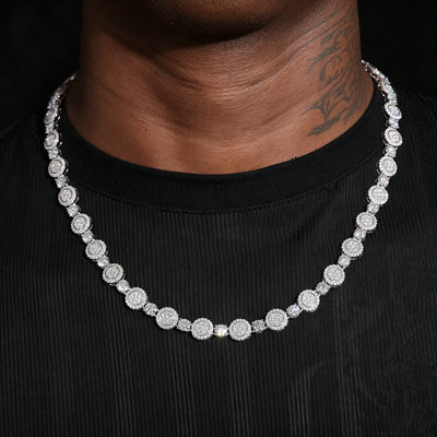 9mm S925 Moissanite Coin Tennis Chain
