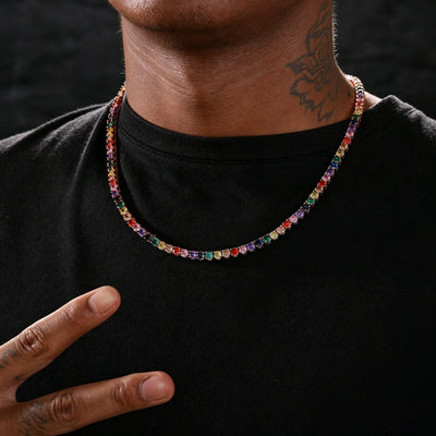 （CZ）4mm Rainbow Tennis Chain