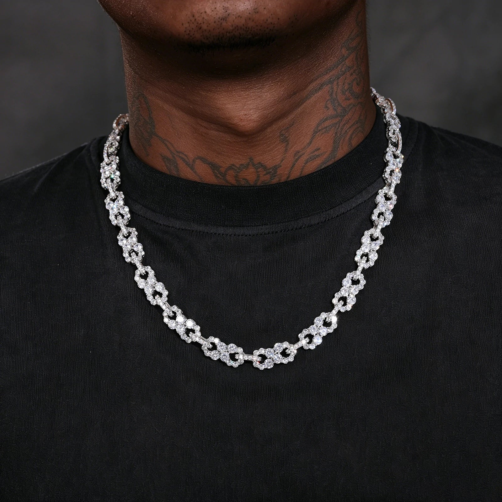 10mm S925 1 Row Moissanite Infinity Cuban Link Chain