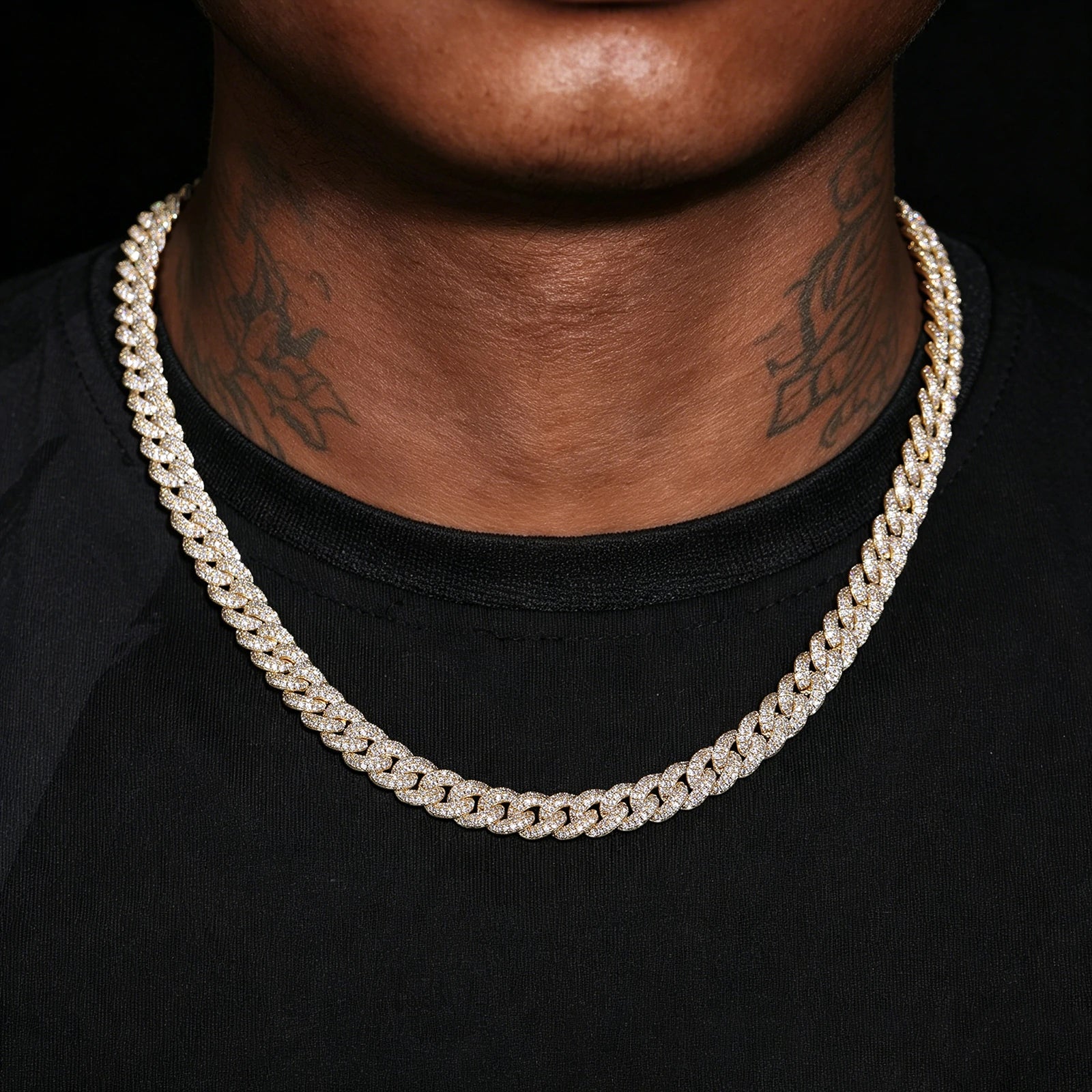 8mm S925 2 Rows Moissanite Bubble Cuban Link Chain