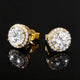 S925 Moissanite Halo Stud Earrings