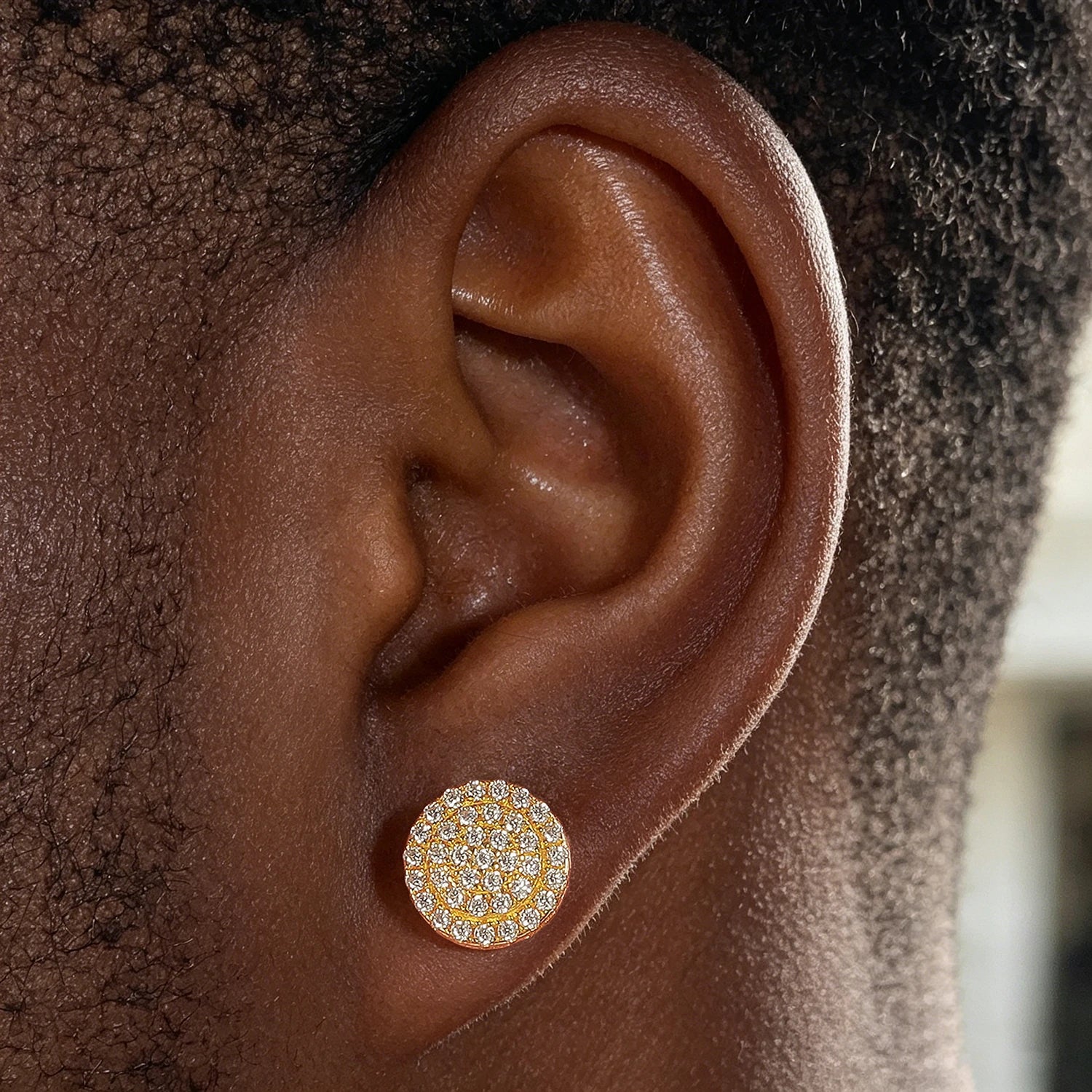 S925 Moissanite 2 Layers Round Stud Earrings