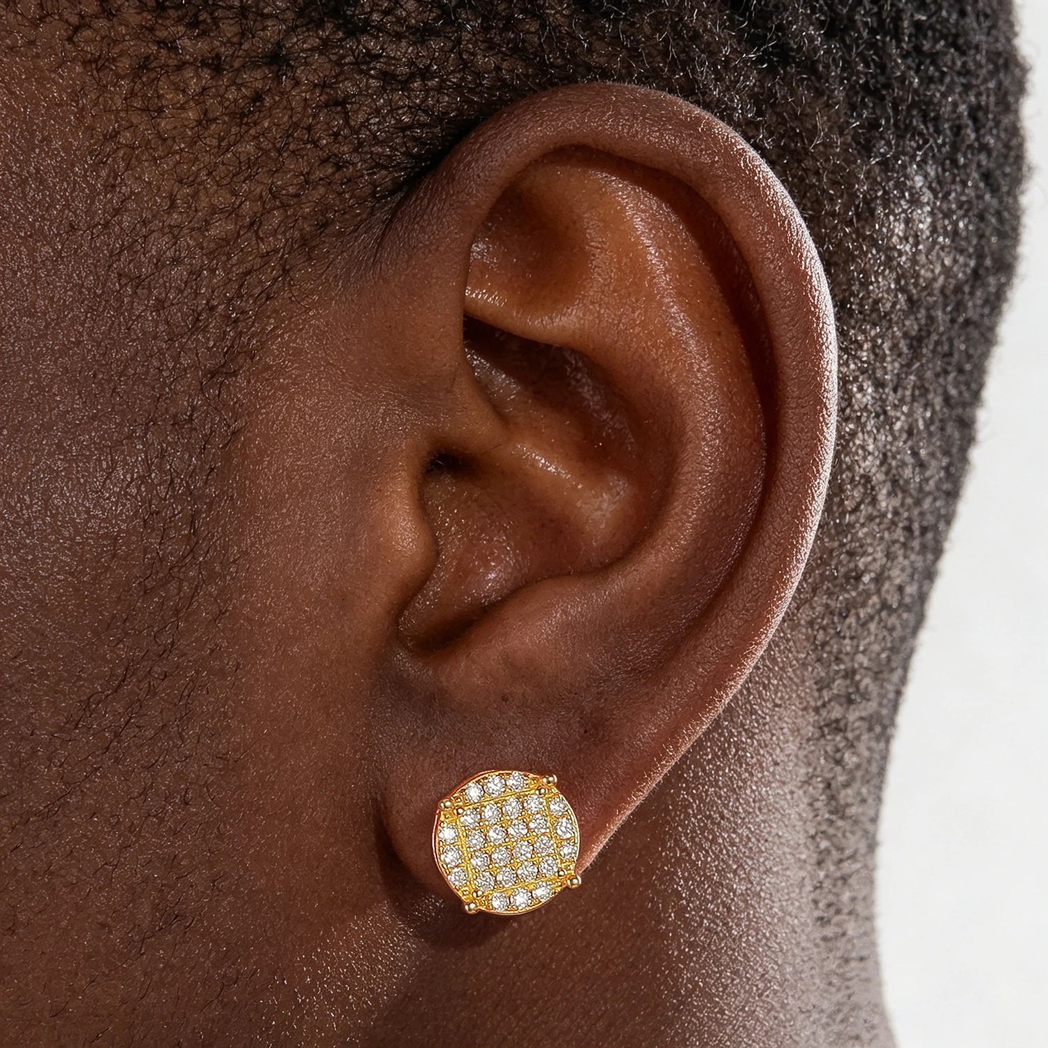 S925 Moissanite Round Stud Earrings