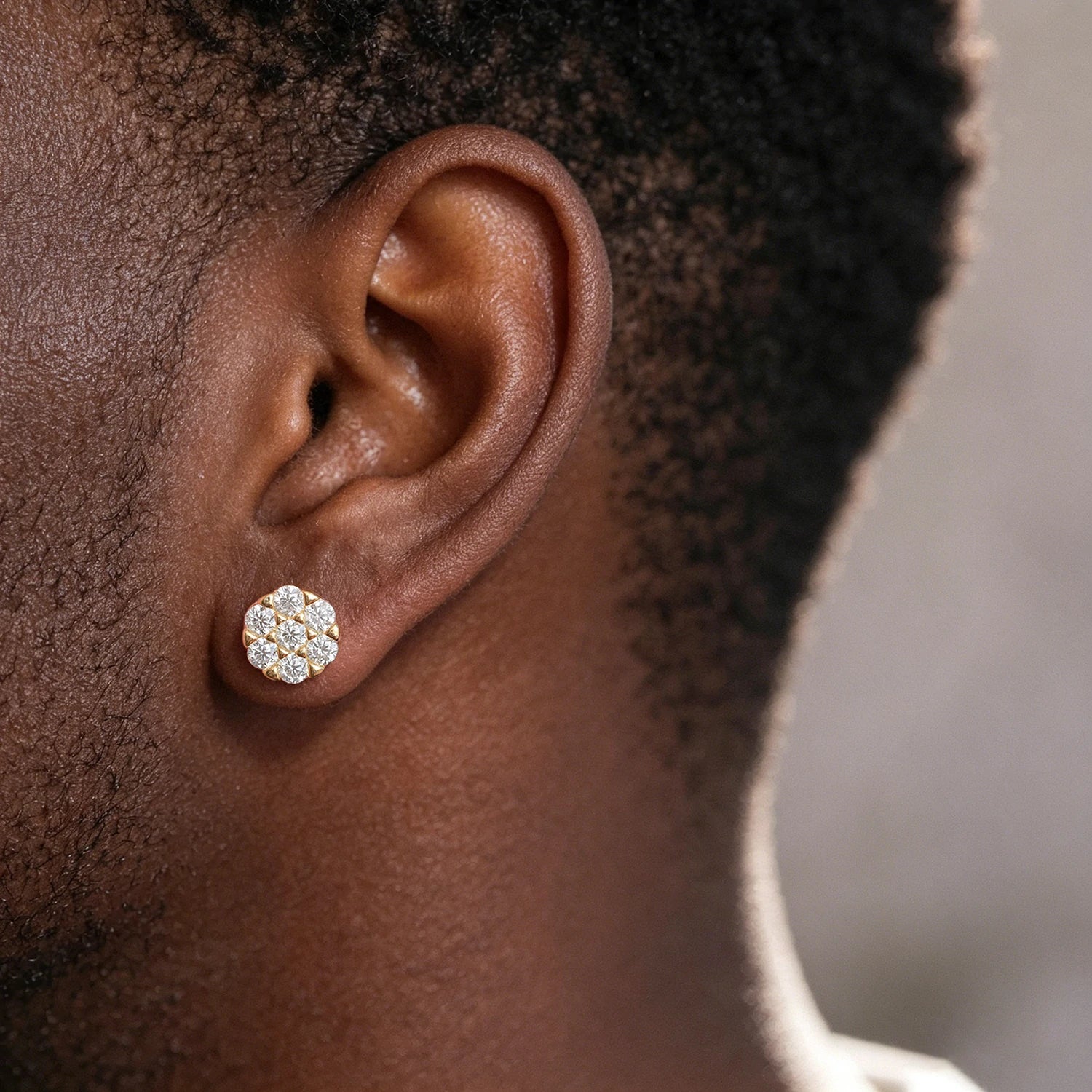 VVS Moissanite Cluster Flower Stud Earrings