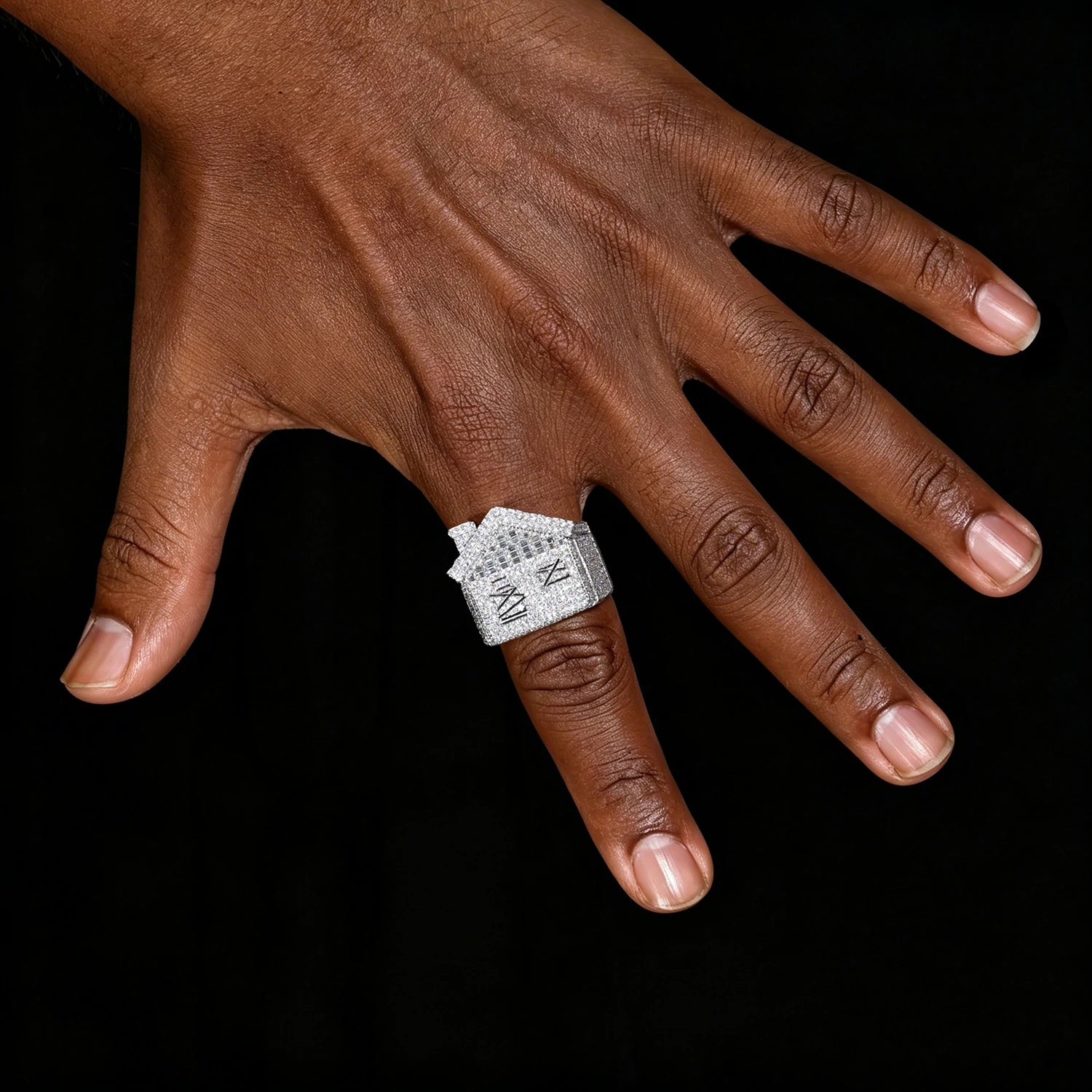 S925 Moissanite Trap House Ring