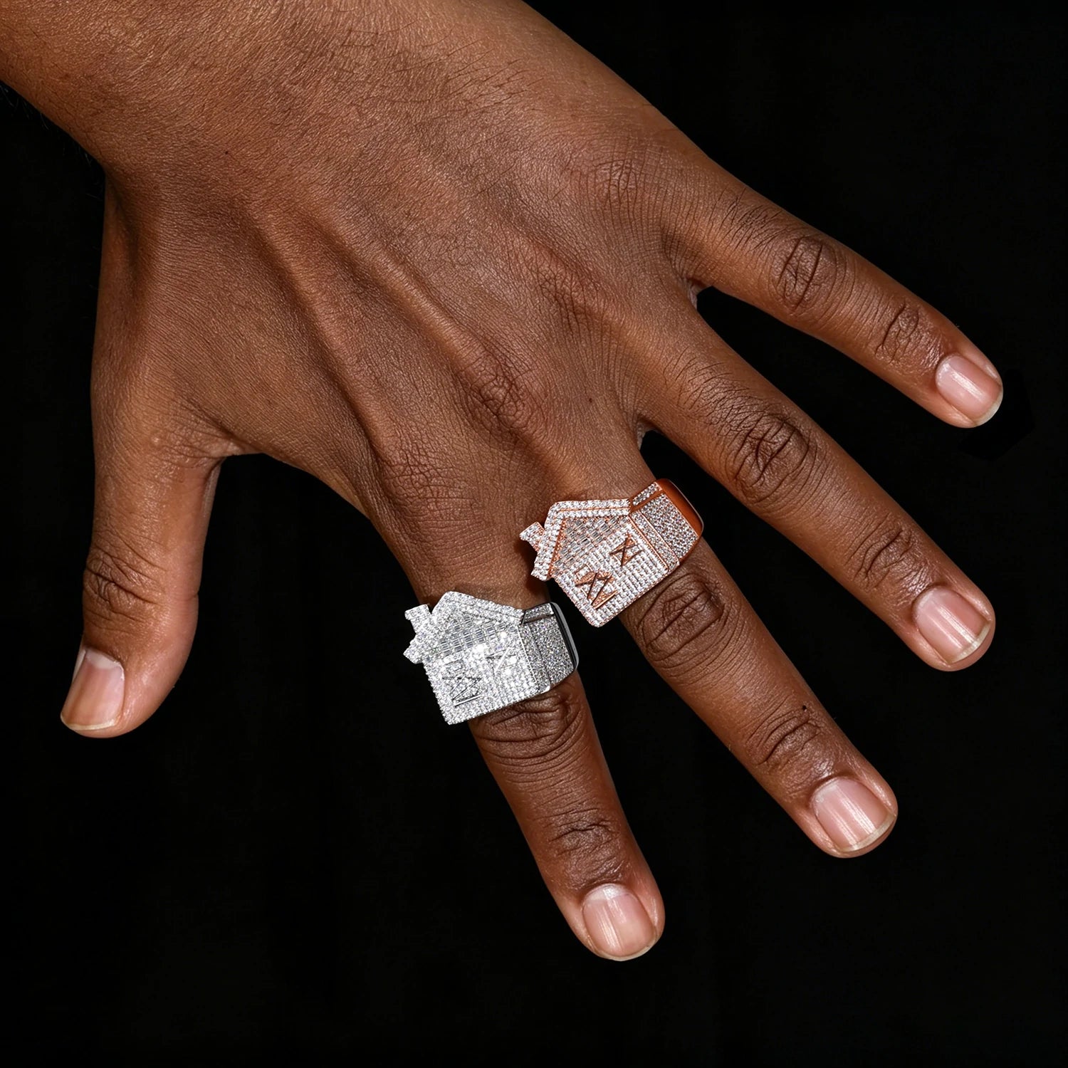 S925 Moissanite Trap House Ring