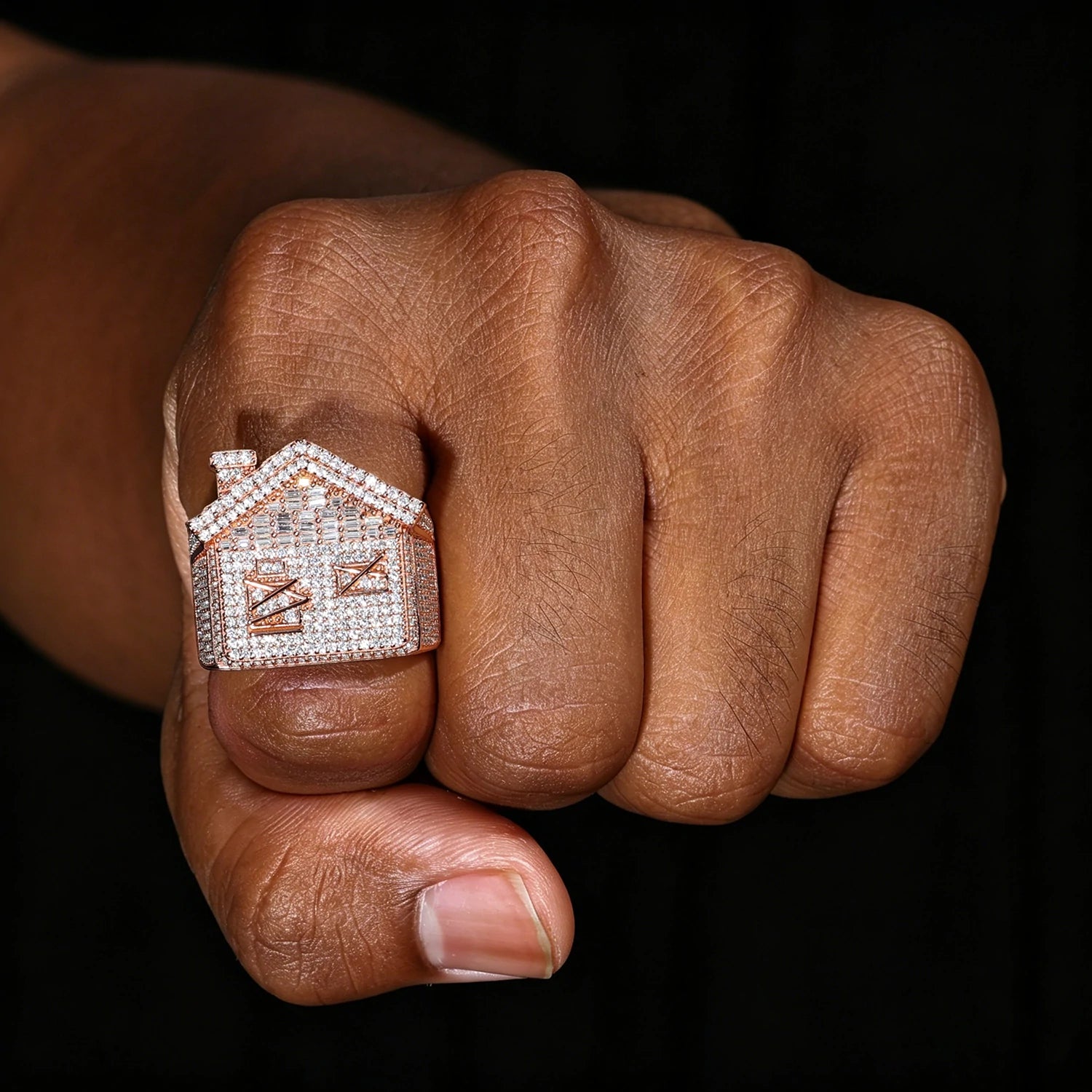S925 Moissanite Trap House Ring