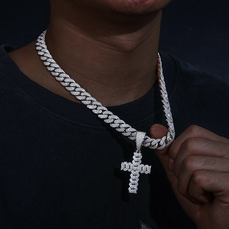 white gold cross pendant