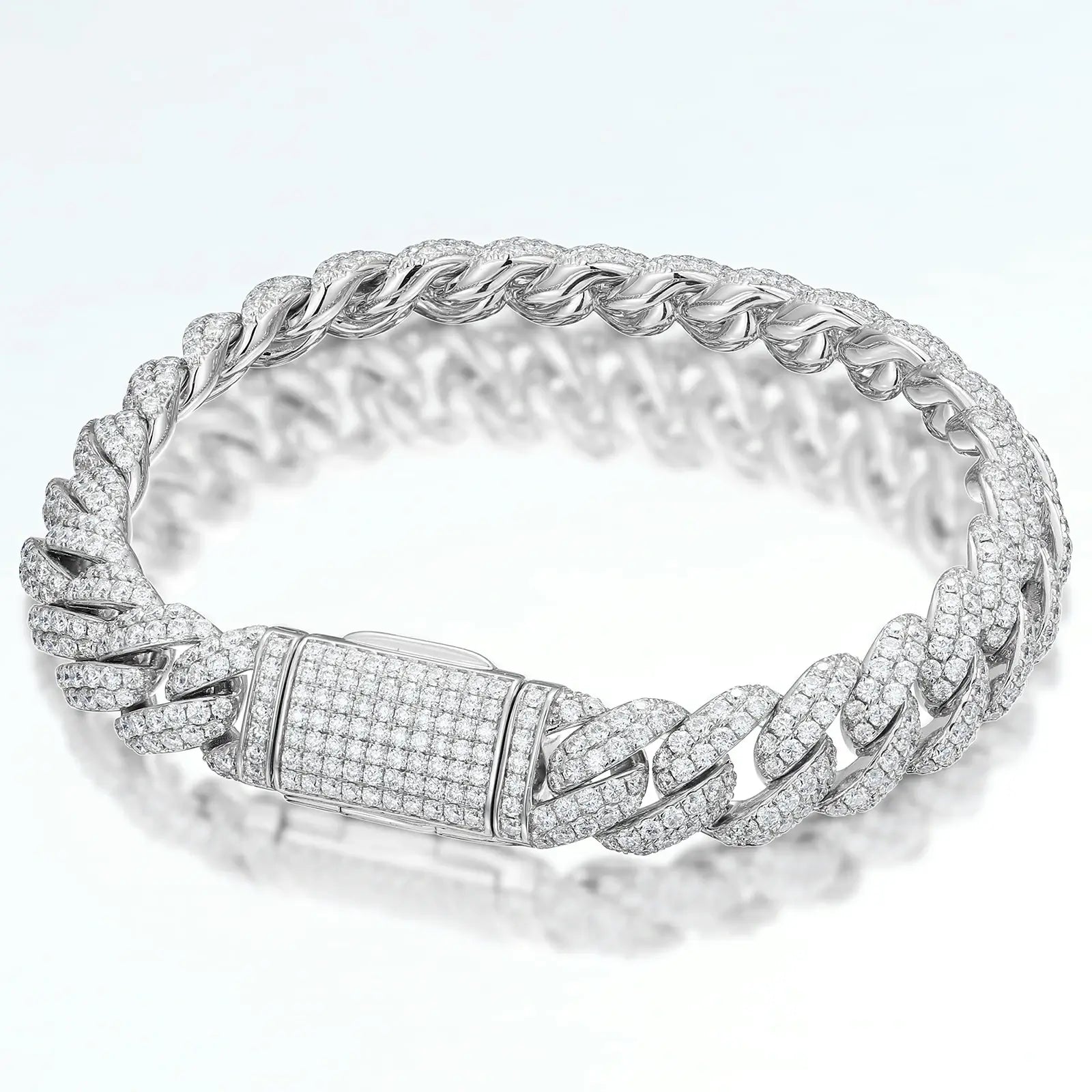 white gold cuban link bracelet