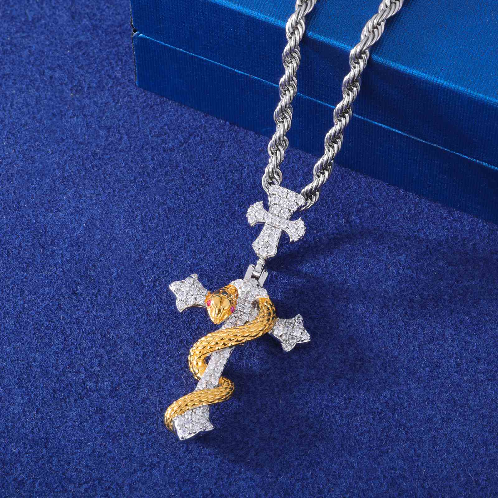 white gold diamond cross