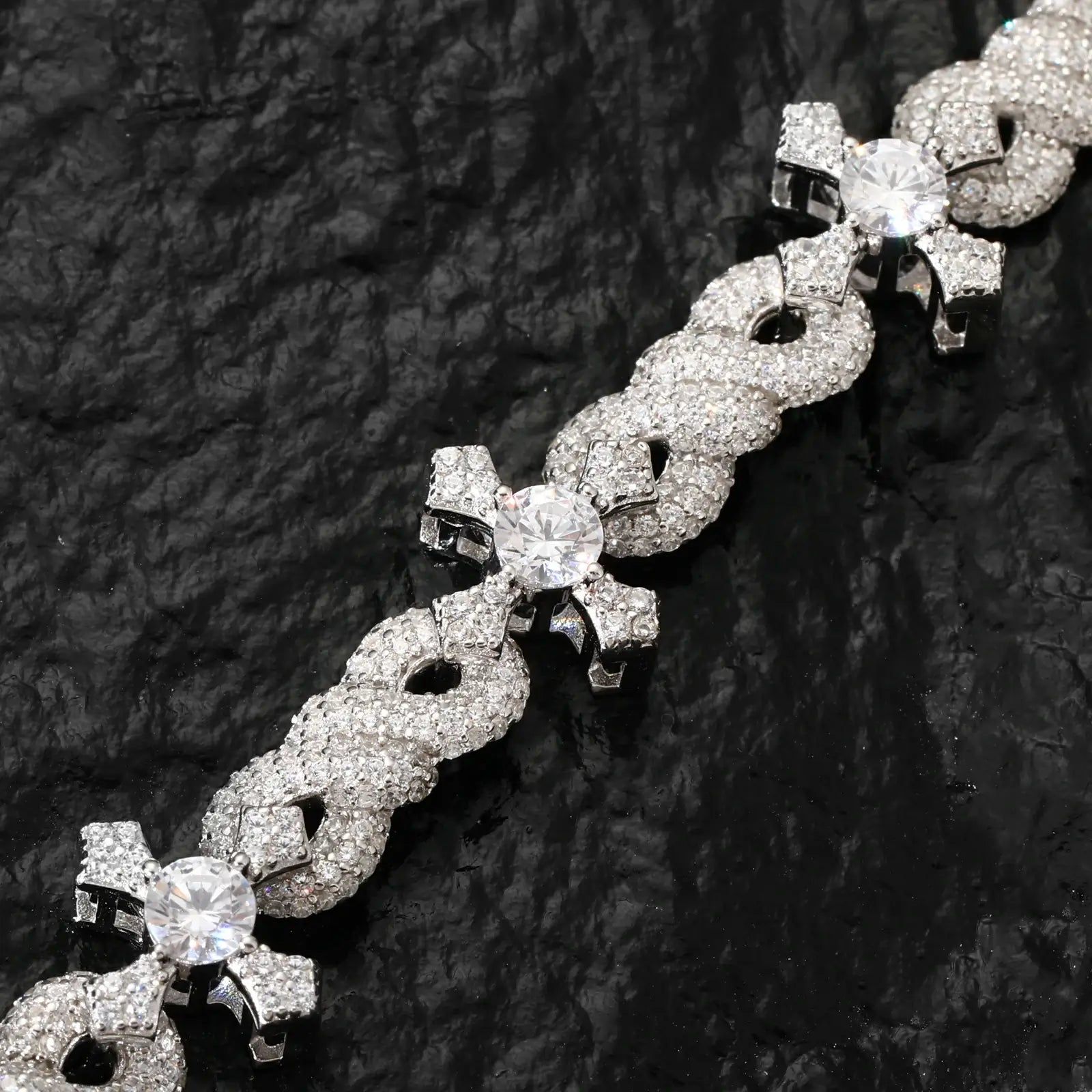 Design elements: Twining infinity symbols with cross accents - precision S925 silver work | Eternal protection motif