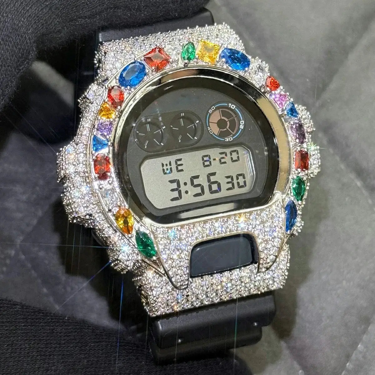 S925 Moissanite Multi Color Gemstone Watch Case for DW6900