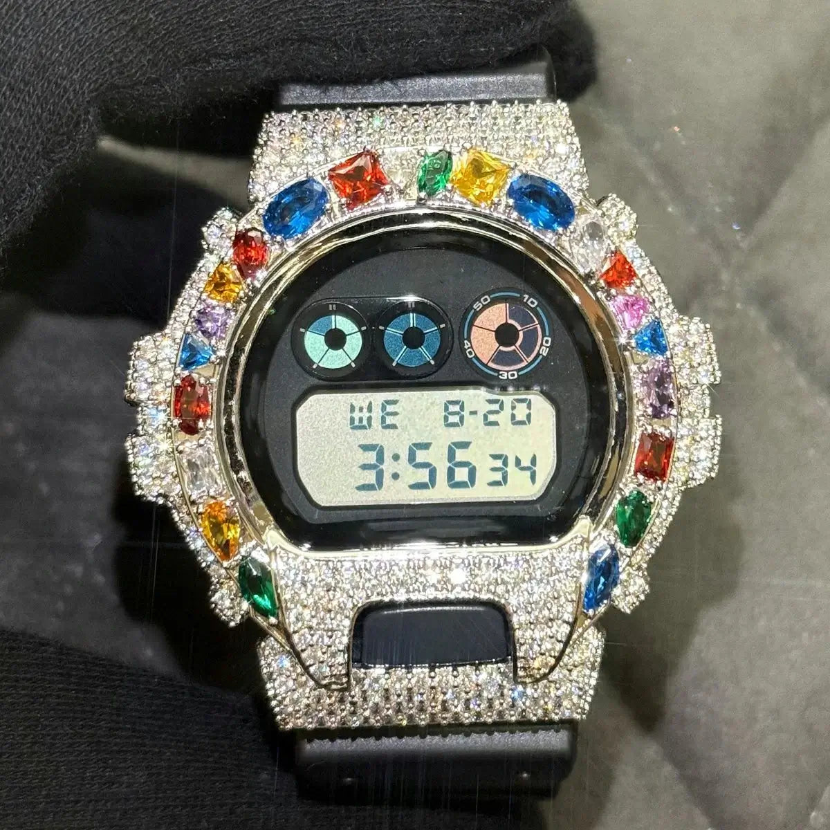 S925 Moissanite Multi Color Gemstone Watch Case for DW6900